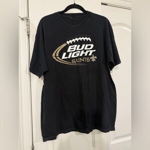 Bud Light New Orleans Saints Black Short Sleeve Tee
